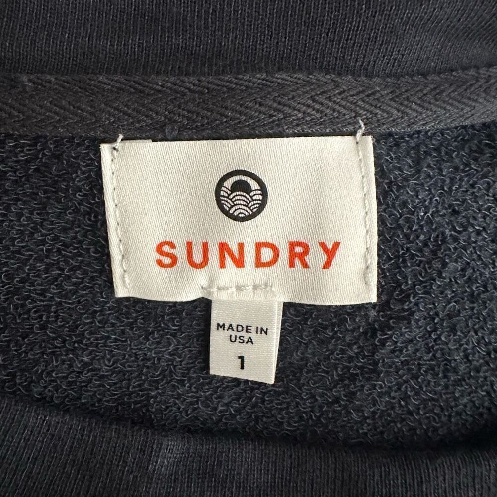 Anthropologie Sundry Terry Oversize Sweatshirt in Terracotta & Charcoal Size 1/S - Picture 4 of 12
